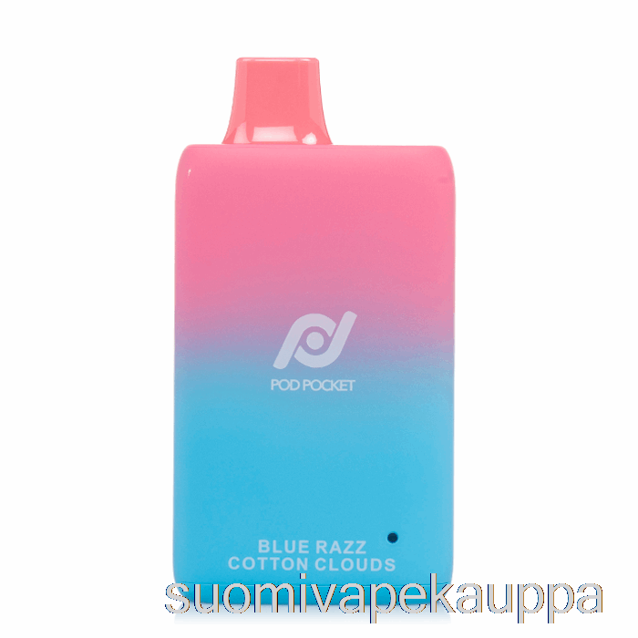 Vape Suomi Pod Tasku 7500 0% Nikotiiniton Kertakäyttöinen Sininen Razz Puuvilla Pilvet